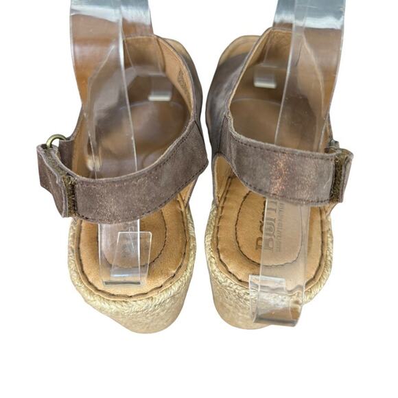 Born Sentinel Wedge Metallic Bronze Espadrille Platform Sandals Shoes Leather 9 - Picture 10 of 16